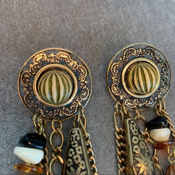 BOHEMIAN hippie gypsie style beaded chandelier dangling earrings - Picture 6 of 10